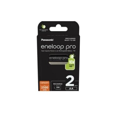 Baterijos Panasonic Eneloop Pro 2xAA 2500 mAh BK-3HCDE/2BE