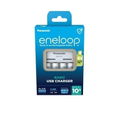 Baterijų įkroviklis Panasonic Eneloop su 4xAA 2000mAh K-KJ61MCD40USB