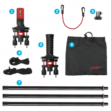 Joby Action Jib Kit & Pole Black/Red 1