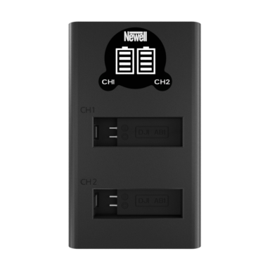 Newell LCD-USB-C dviejų kanalų kroviklis Osmo Action baterijai Newell LCD-USB-C dviejų kanalų kroviklis Osmo Action baterijai