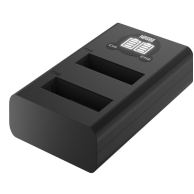 Newell LCD-USB-C dviejų kanalų kroviklis Osmo Action baterijai 1