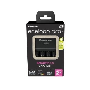 Panasonic Eneloop pro įkraunamos baterijos 4xAA 2450mAh (K-KJ55HCD40E)