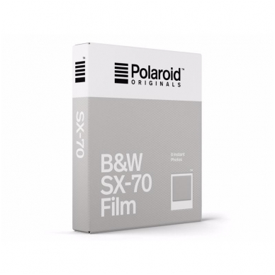 Polaroid Originals SX-70 B&W momentinės plokštelės baltu rėmeliu